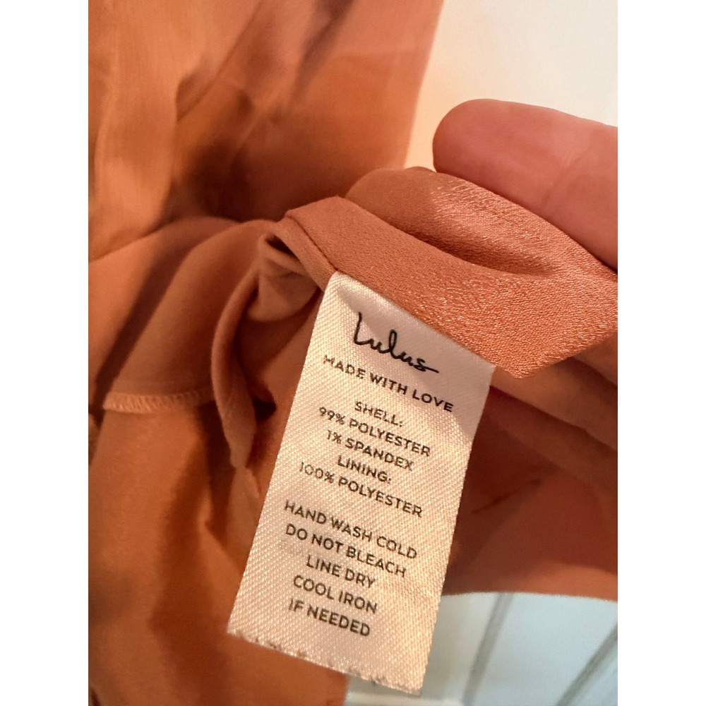 Lulus Mini Dress Womens Medium Peach Heart of My Heart Ruched Bust Party - Picture 9 of 11